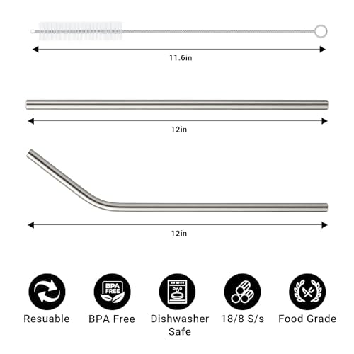 BuildLife Stainless Steel Straw Set for Stanley 40oz & 30oz Tumblers