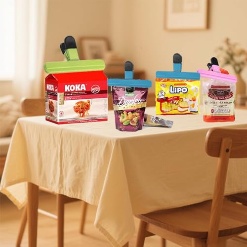 Prinxse 6-Pack Heavy Duty Food Bag Clips - Large Airtight Sealing Clips