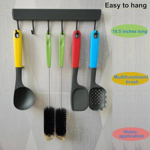 Dokpod 16.5" Long Handle Bottle Brush for Narrow Bottles & Feeders - Black 1 Pack