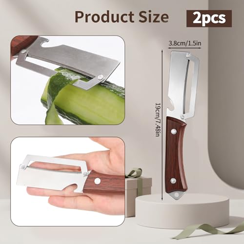 TIESOME 2-Pack Stainless Steel 2-in-1 Vegetable Peeler & Bottle Opener