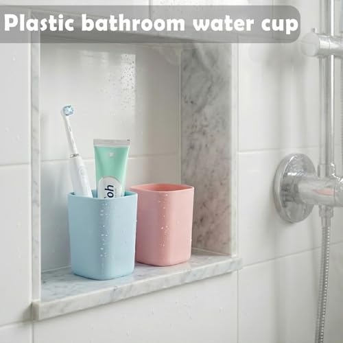 Baowindy 4-Piece Bathroom Tumbler Set, 330ml Reusable Toothbrush Cups