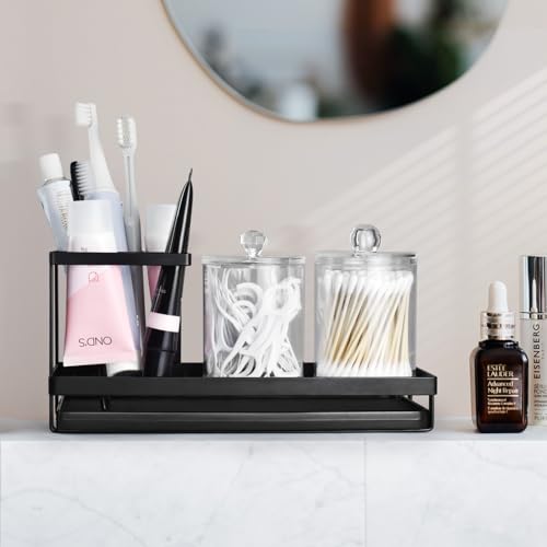 Metal Toothbrush Holder with Drainage - 4 Slot Bathroom Organizer
