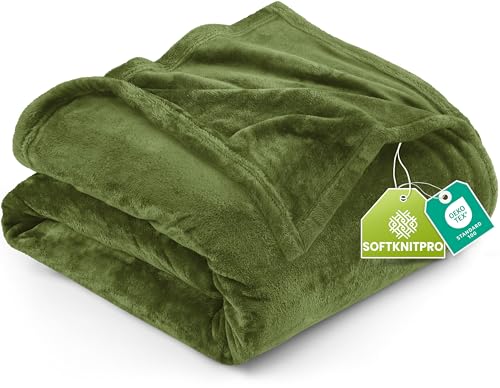 Utopia Bedding Ultra Soft Fleece Blanket Queen Size Olive 90x90