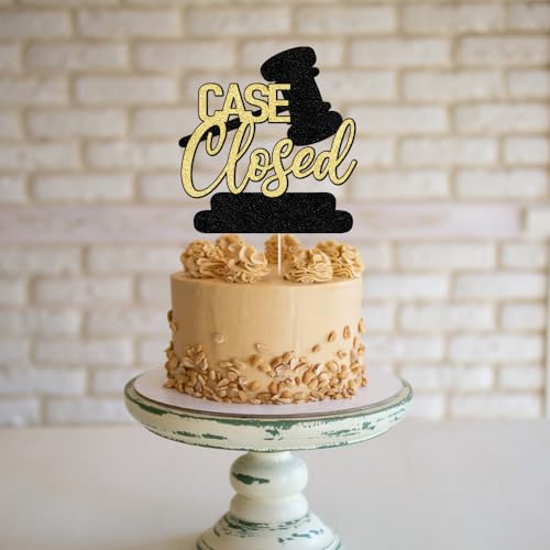 Congrats Lawyer Cake Topper - Black Gold Graduation Decor