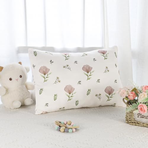 SWESEN 2-Pack Floral Toddler Pillow Cases - Soft Travel Covers 13x18