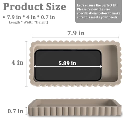 Small Silicone Bathroom Vanity Tray - Multi-Purpose Sink Organizer