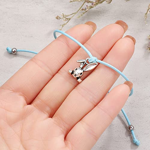 Ursilver Stainless Steel Bunny Charm Bracelet for Kids & Teens