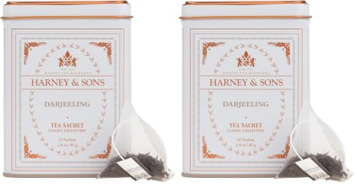 Harney & Sons Darjeeling Black Tea Sachets - 20 Pack (2 Tins)