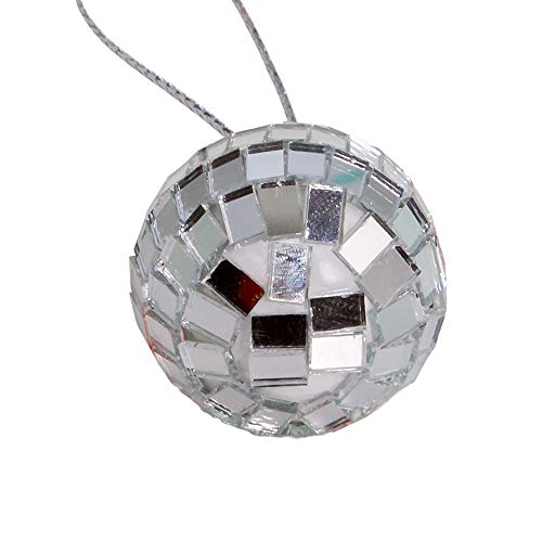 Mini Mirror Ball Christmas Ornaments 1.25in - Disco Style Decor, 12Pc Set