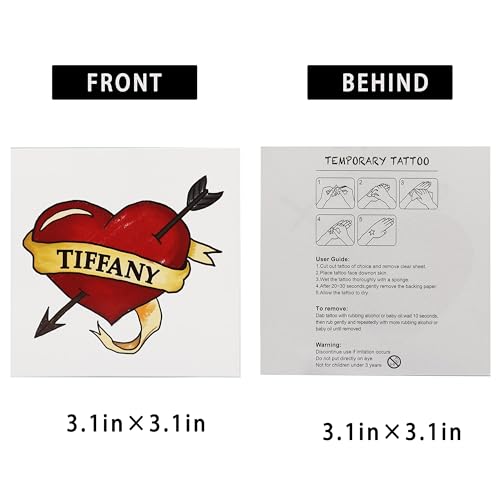 Bride and Tiffany Heart Temporary Tattoos Halloween Costume Stickers