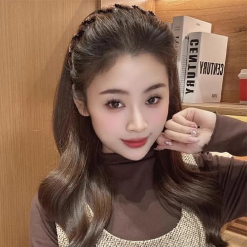 Black Pearl Headband Vintage High Cranium Non-Slip Hair Band