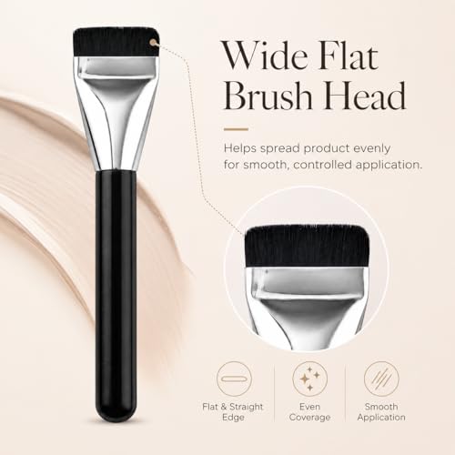 IPRESTA Angled Blush Brush Black Wooden Handle Facial Contour Tool