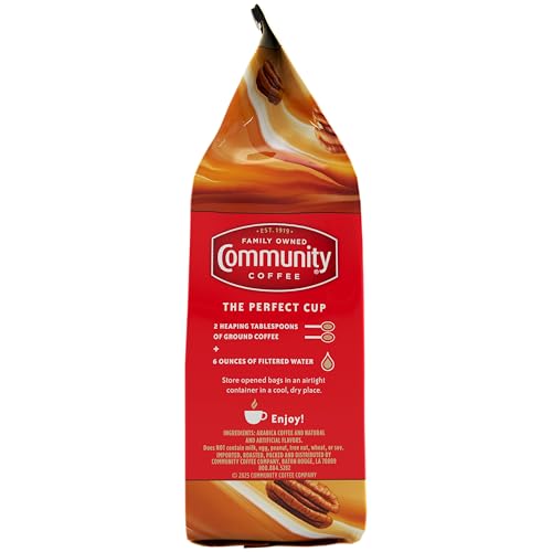 Community Coffee Southern Pecan Praline Ground Coffee, Medium Roast, 12 oz