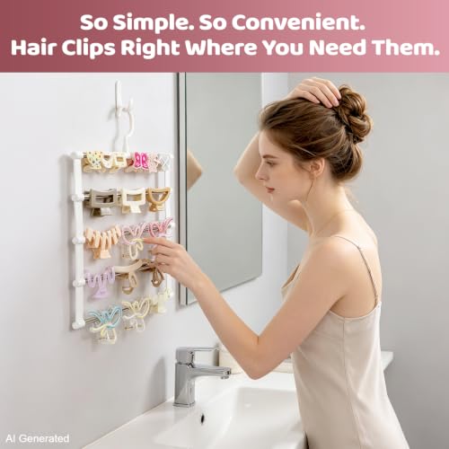 5-Tier Stainless Steel Hair Accessories Organizer - Claw Clip Holder