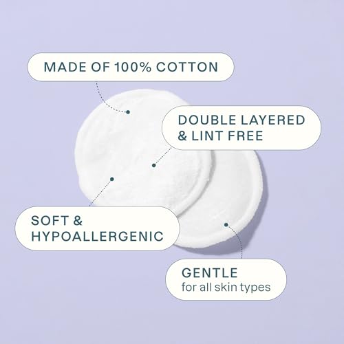 Cliganic Premium Cotton Rounds for Face 100 Count Makeup Remover Pads