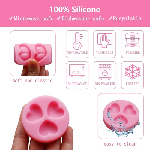 Heart-Shaped Silicone Chocolate Molds Set - 4-Piece, Easy Release