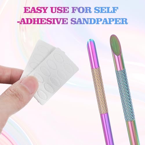 Dual-Ended Cuticle Pusher & Scraper Tool with Leather Case and Files
