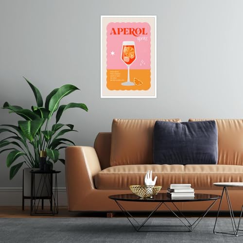 Aperol Spritz Wall Art Cocktail Canvas Poster 12x16in