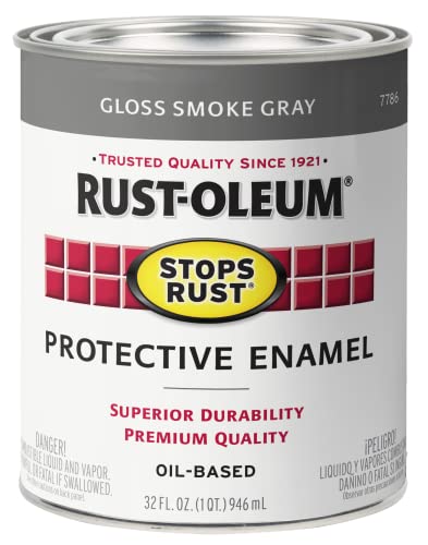 Rust-Oleum Stops Rust Protective Enamel Paint Gloss Smoke Gray 32 Fl Oz