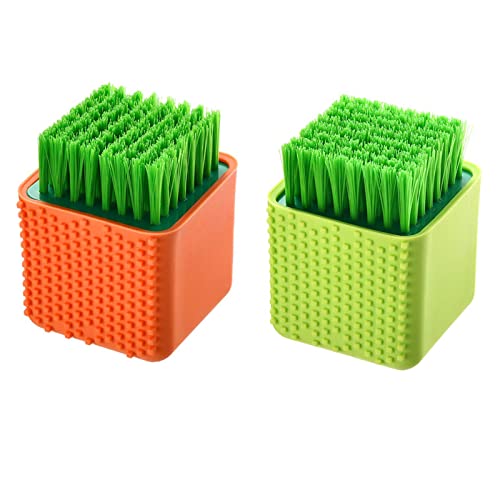 Selaurel Silicone Laundry Brush Scrub - 2 Pack (Green and Orange)