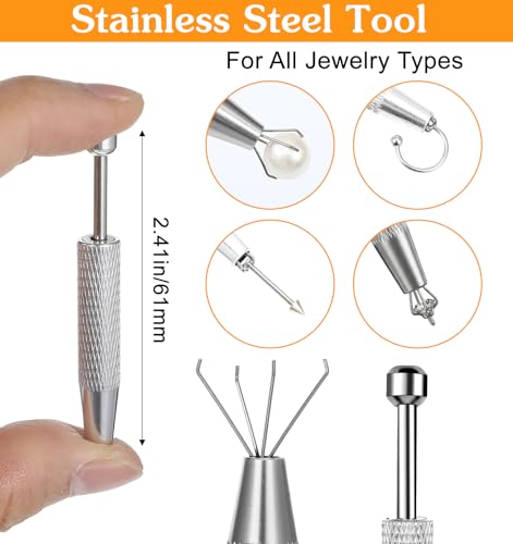 Thrymme Piercing Changing Tool Set - Stainless Steel Anti-Slip Jewelry Taper Kit with Guide Pins