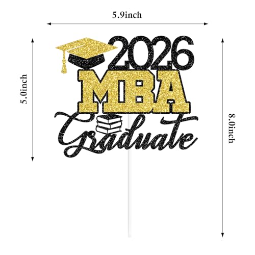 MBA Graduation Cake Topper 2026 - Congrats Grad Decoration