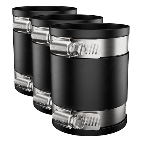 Fernco 1056-22 Flexible Pipe Coupling for 2" Pipes - Pack of 3