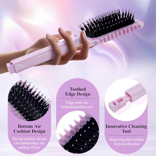 KEXUEZE Curl Defining Styling Brush with Cleaning Claw, Violet
