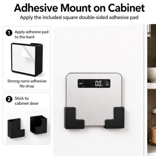 TUNIKO Magnetic Kitchen Scale Holder - Wall-Mount Storage Organizer