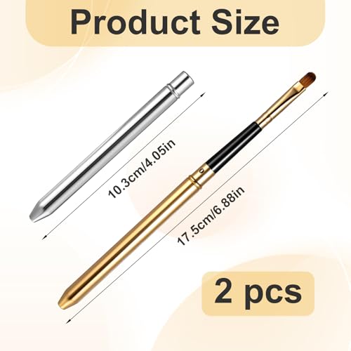Professional Lip Brush 2-Pack with Cap - Portable Makeup Brushes