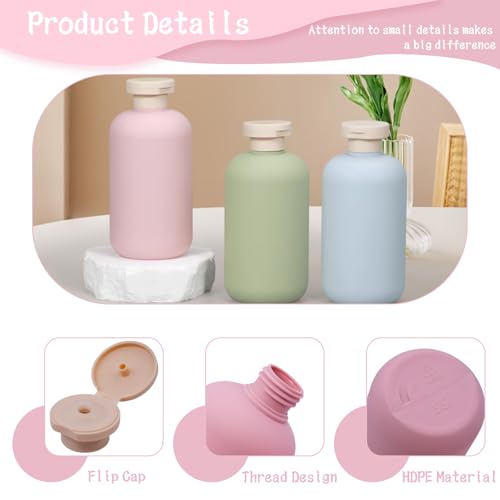 Begino 6-Pack Leakproof Travel Bottles - 6.8 oz Squeeze Shampoo & Lotion Containers