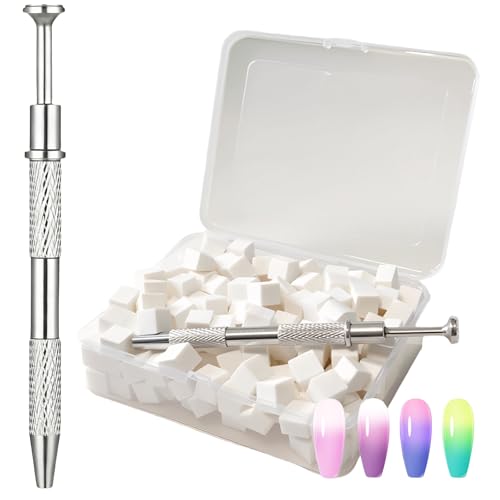 Chedin Ombre Nail Sponge Set with Grab Pen – 200PCS Soft Gradient Sponges and Storage Case