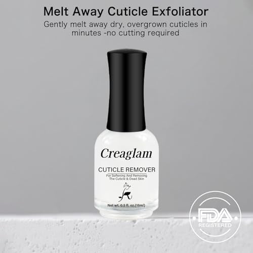 Creaglam Cuticle Remover Liquid - Instant Softener & Repair, 0.5 Fl Oz