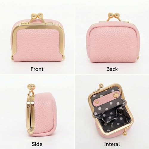 Vintage Mini Jewelry Box - Portable Leather Organizer with Kiss Lock
