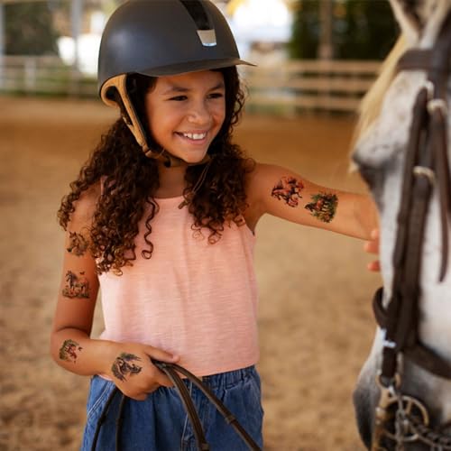 Gsraves Horse Temporary Tattoos for Kids - 60 Cute Waterproof Fake Tattoos