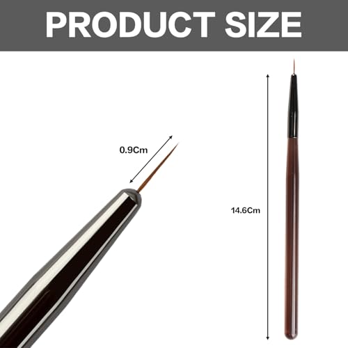 Vigorm Nail Art Striping Brush - Fine Line Detail Pen for Waves and Patterns