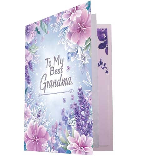 Elegant Grandma Birthday Card with Floral Design and Gold Foil