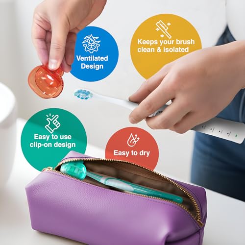 GuruNanda Brush Pods Toothbrush Cover for Manual and Electric Toothbrushes 4 Pack