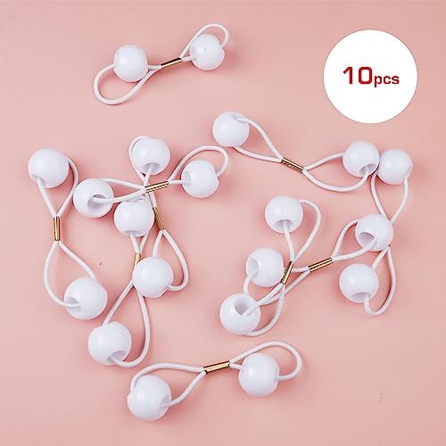 RED by Kiss 10-Piece 16mm Ball Hair Ties White Bubble Ponytail Holders
