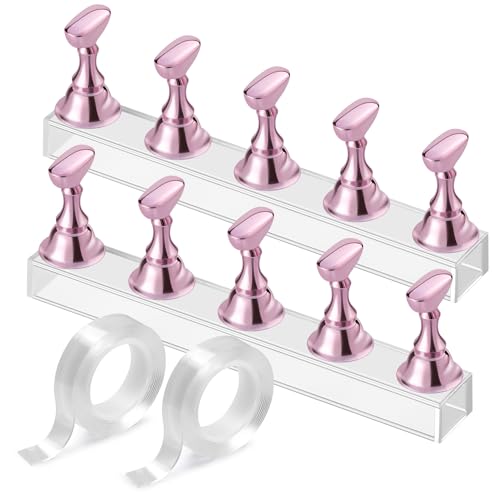 Magnetic Nail Art Practice Stand Holder with Double-Sided Tape Pink