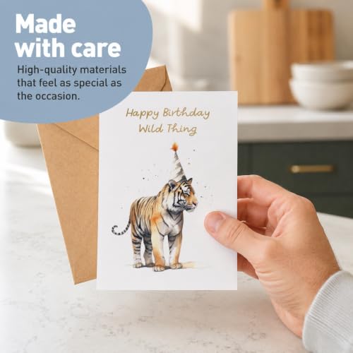 Birthday Greeting Card Multipack Set - 10 Watercolor Animal Designs, Blank Inside with Envelopes