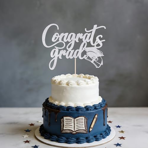 Congrats Grad Cake Topper - Class of 2026 Graduation Decor