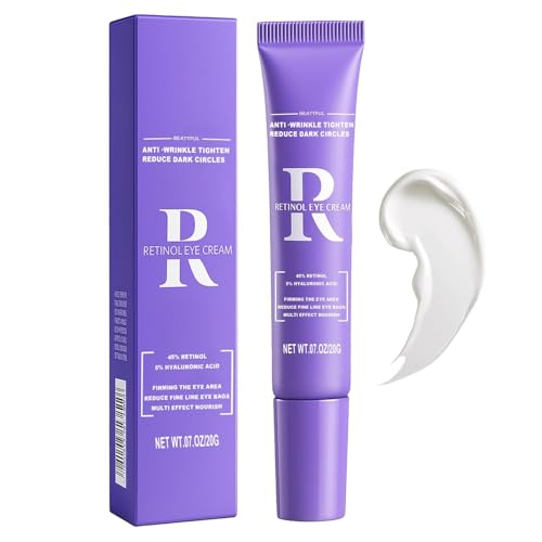 ROUXUN Retinol Eye Cream - Anti-Aging Moisturizing Eye Care with Hyaluronic Acid 0.7 oz