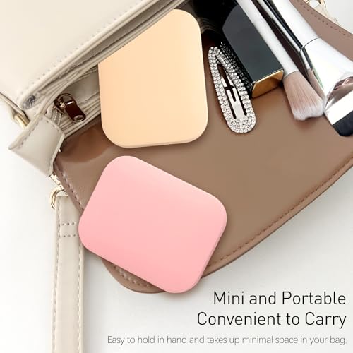 Jaasuee Folding Compact Pocket Mirror and Comb Set - Travel Makeup Mirror