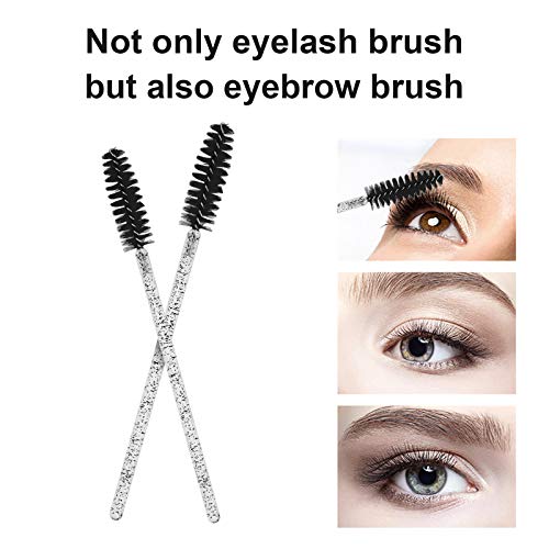 CHEFBEE 100PCS Disposable Eyelash Spoolies & Mascara Wands with Container