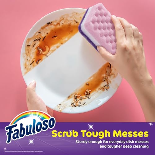 Fabuloso Scratch-Free Cellulose Kitchen Dish Sponges - Purple, 8 Count