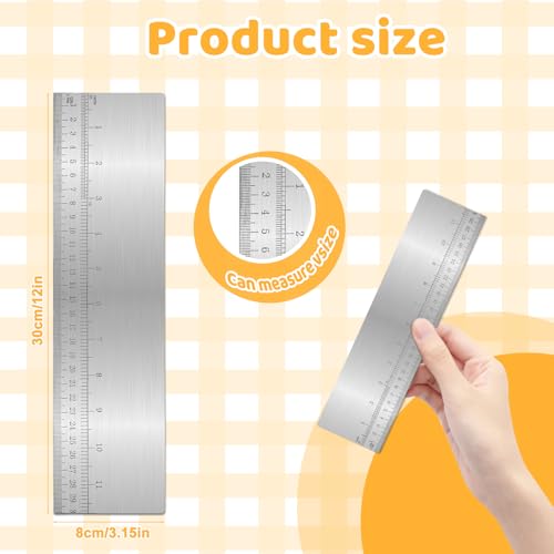 NQEUEPN 12 Inch Metal Cake Scraper and Stainless Steel Edge Smoother