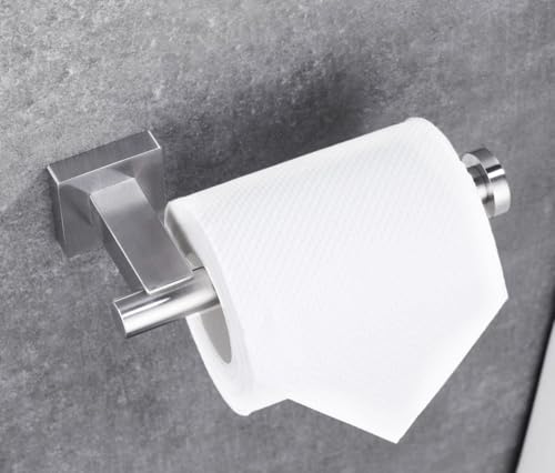Brushed Nickel L-Shaped Toilet Paper Holder - 304 Stainless Steel Wall Mount