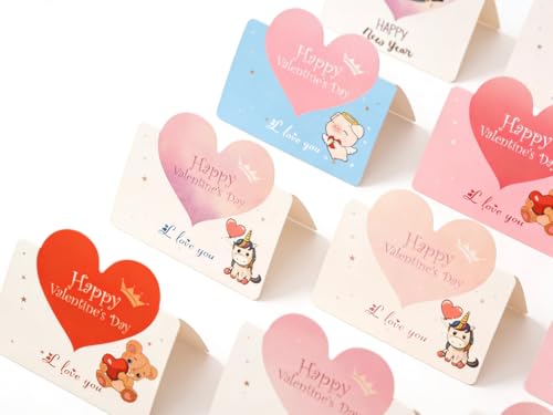 5 Pack Mother's Day Greeting Cards - Heart Shape, Blank Inside