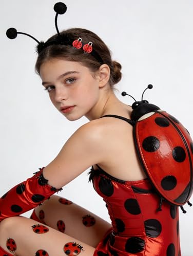 Fosrisix 9 Pcs Ladybug Hair Clips Red Black Polka Dot Y2K Barrettes